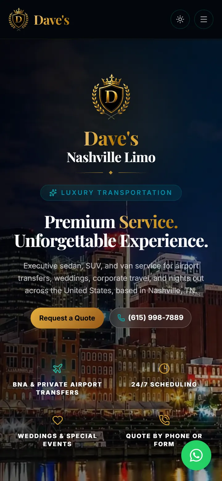 Dave's Nashville Limo — phone interface